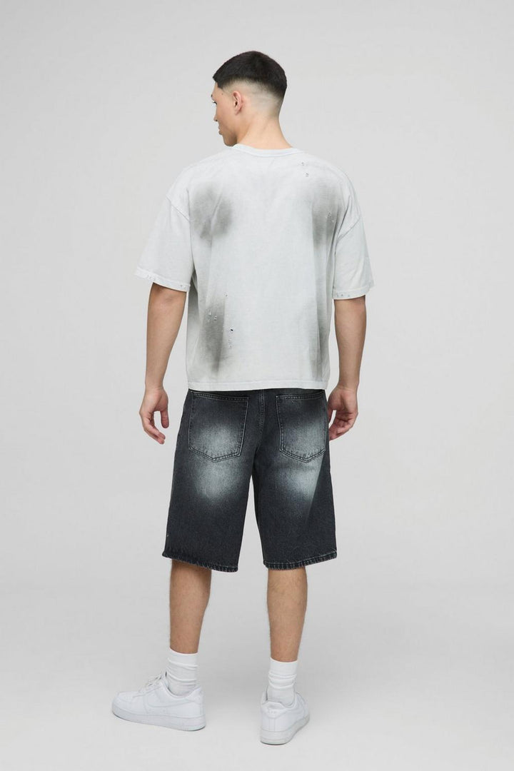 Regular Fit Antique Grey Washed Carpenter Denim Jorts