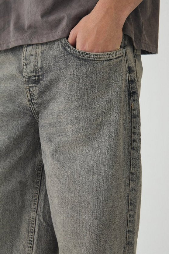 Relaxed Fit Stone Washed Jeans