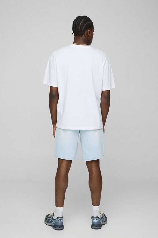 Relaxed Rigid Ice Blue Denim Shorts