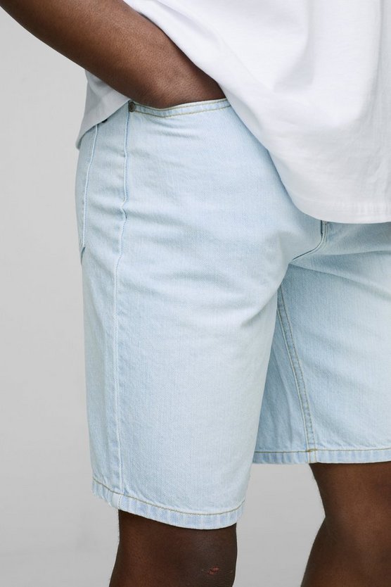 Relaxed Rigid Ice Blue Denim Shorts