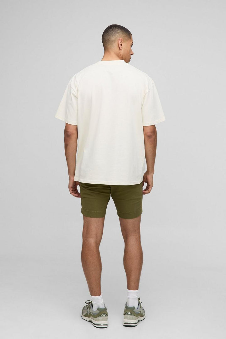 Skinny Fit Chino Shorts in Khaki