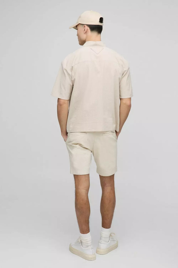 Skinny Fit Chino Shorts in Stone