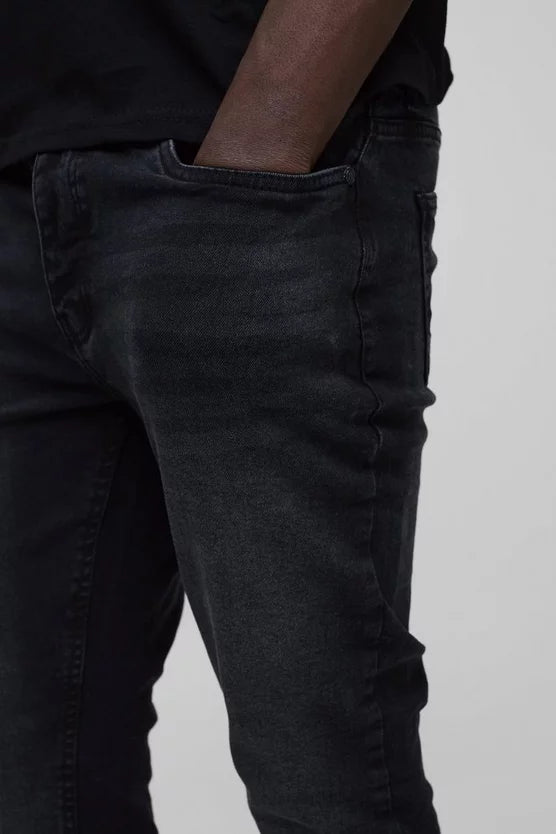 Skinny Stretch Jean In Washed Black