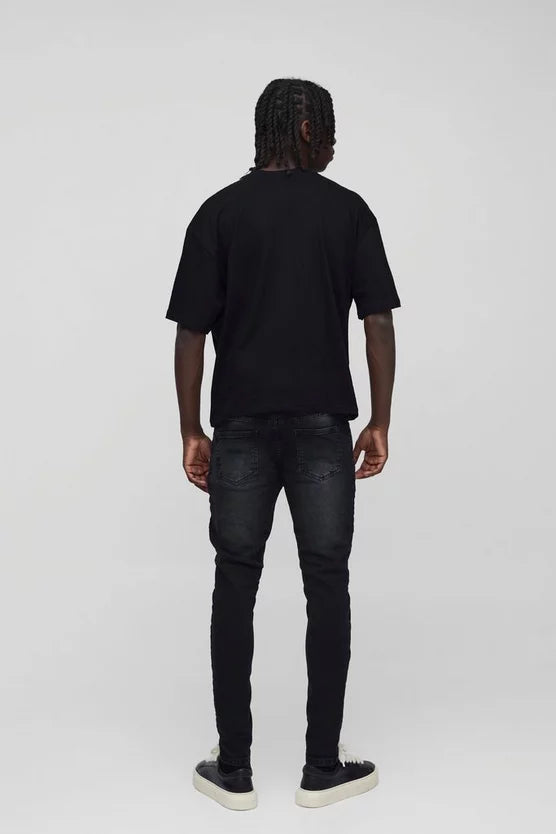 Skinny Stretch Jean In Washed Black