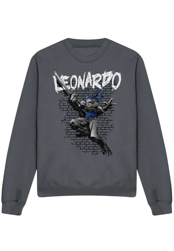 Tmnt Tmnt Leonardo Crew Sweatshirt, Charcoal