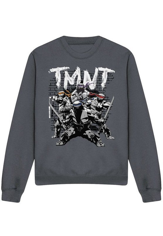 Tmnt Tmnt Team Crew Sweatshirt, Charcoal