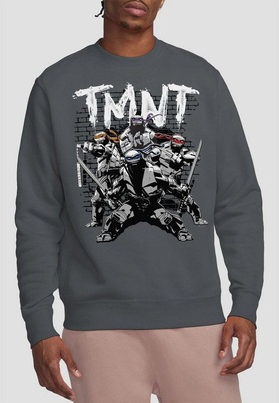 Tmnt Tmnt Team Crew Sweatshirt, Charcoal