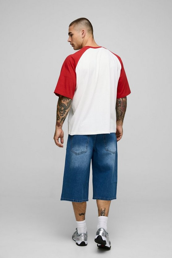 Longline Washed Denim Jorts