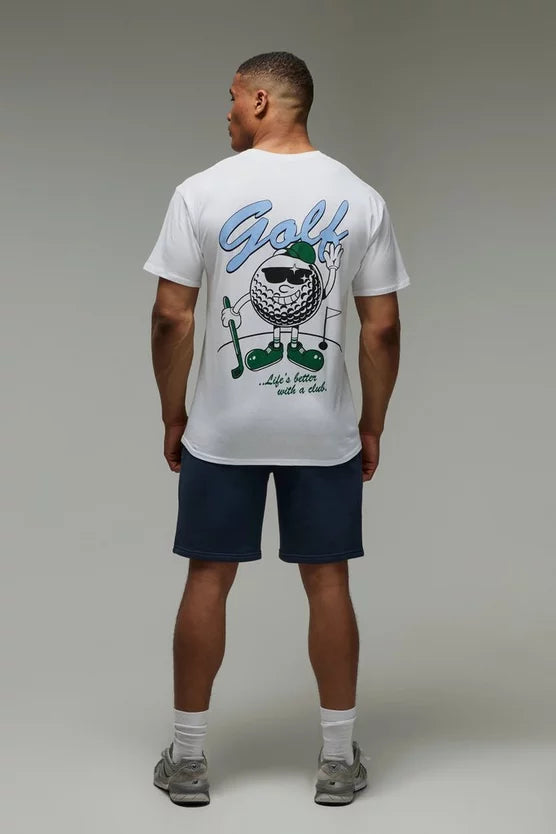 MAN Active Golf Cartoon Graphic Oversized T-Shirt