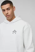 Oversized Cross Printed Hoodie