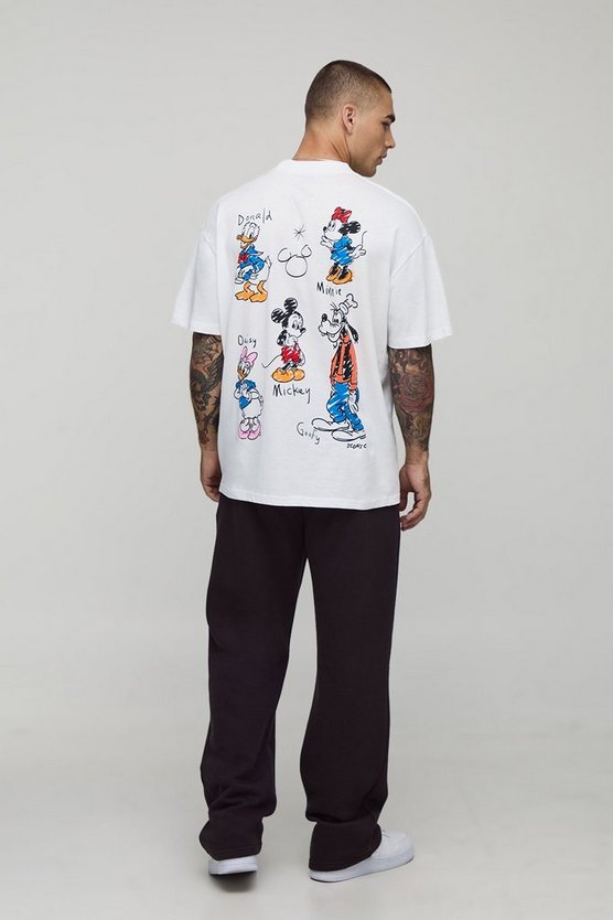 White Oversized Disney Mickey Mouse License T-Shirt