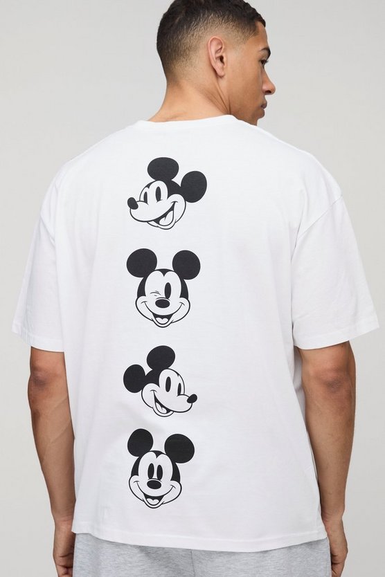 Oversized Extended Neck Disney Mickey Mouse License T-Shirt