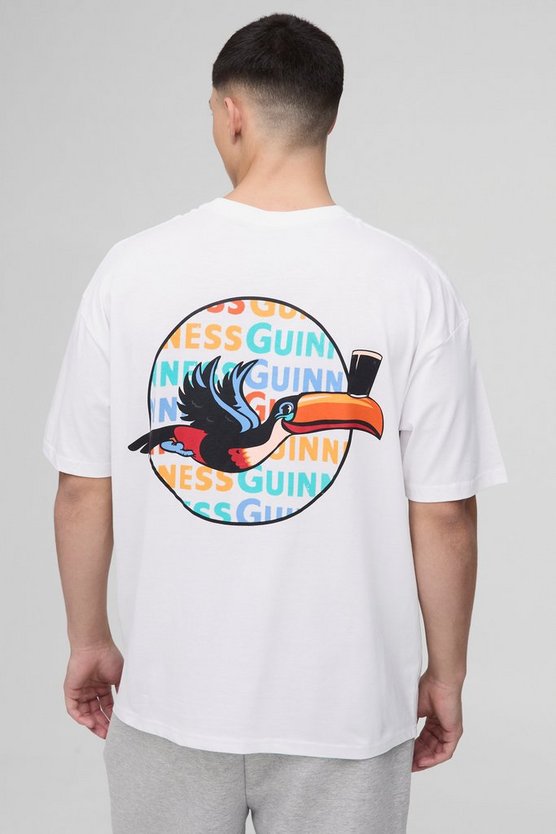 Oversized Guinness Toucan License Printed T-Shirt