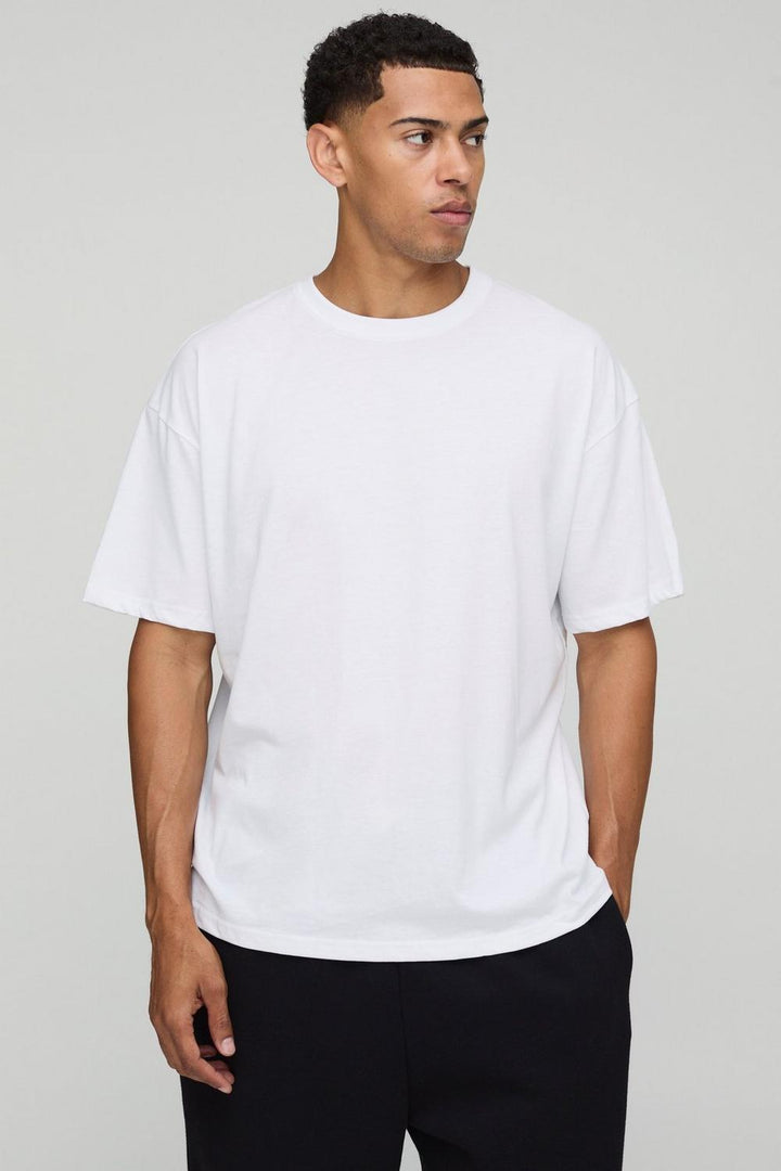White Oversized Playboy License Printed T-Shirt