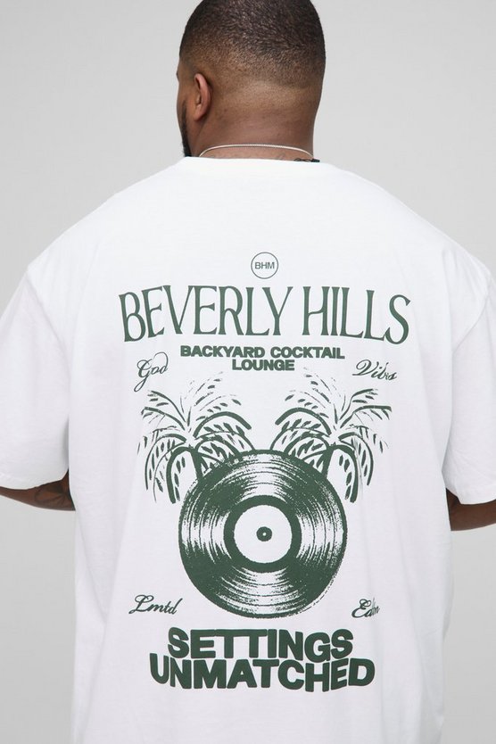 Plus Oversized Beverly Hills Print T-Shirt