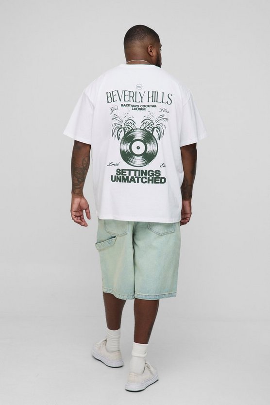 Plus Oversized Beverly Hills Print T-Shirt
