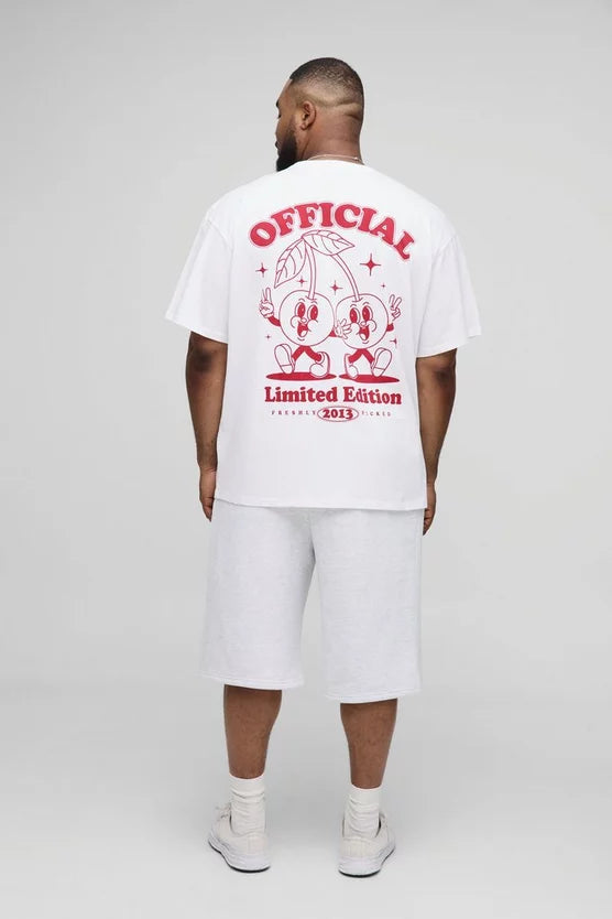 Plus Oversized Cherry Graphic T-Shirt