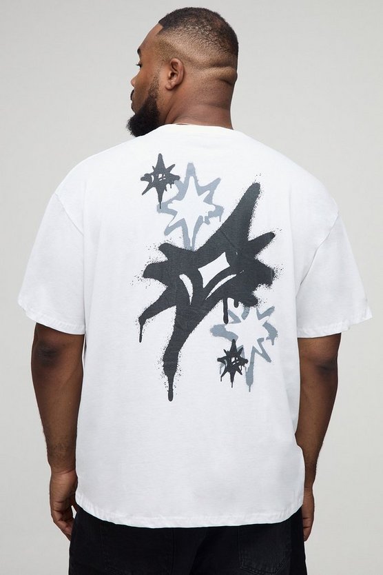 Plus Oversized Graffiti Man Print T-Shirt