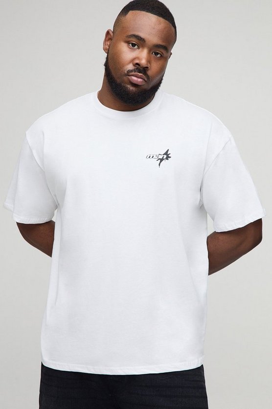 Plus Oversized Graffiti Man Print T-Shirt