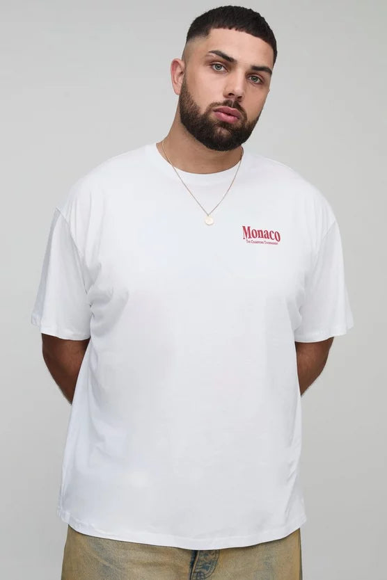 Plus Oversized Monaco Car Graphic T-Shirt