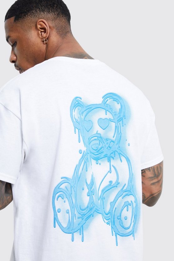 Regular Fit Spray On Teddy Graphic T-shirt
