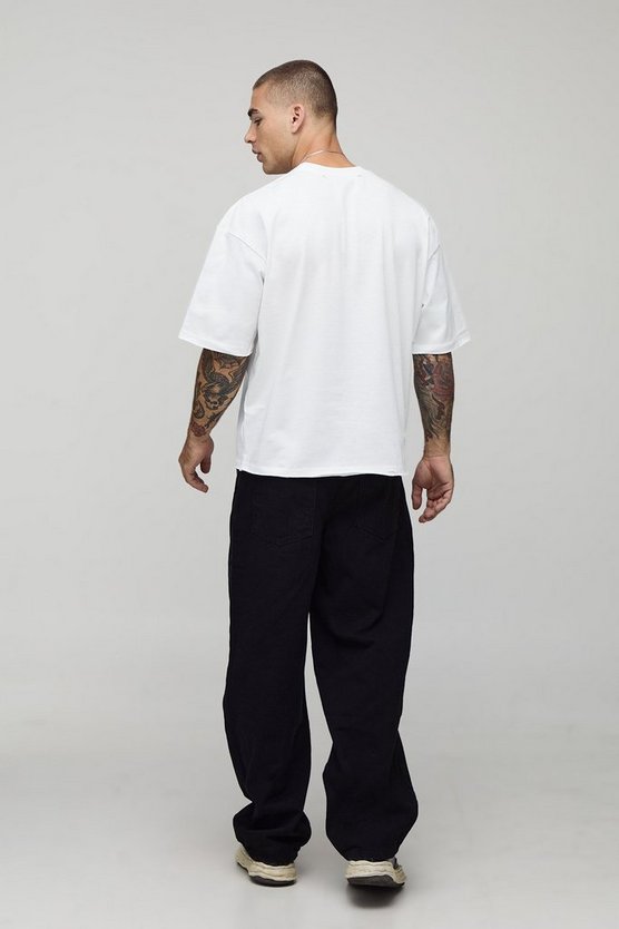 Spray Puff Print Distressed Boxy Oversized T-Shirt