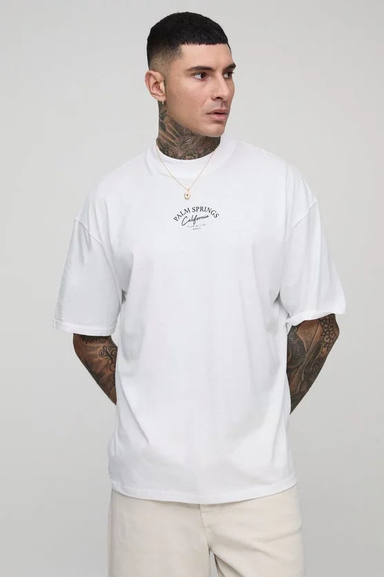 Tall Oversized Palm Springs California Printed T-Shirt